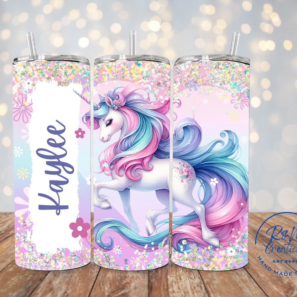 Personalized Unicorn Tumble, Custom Unicorn Tumbler, Girl name Tumbler